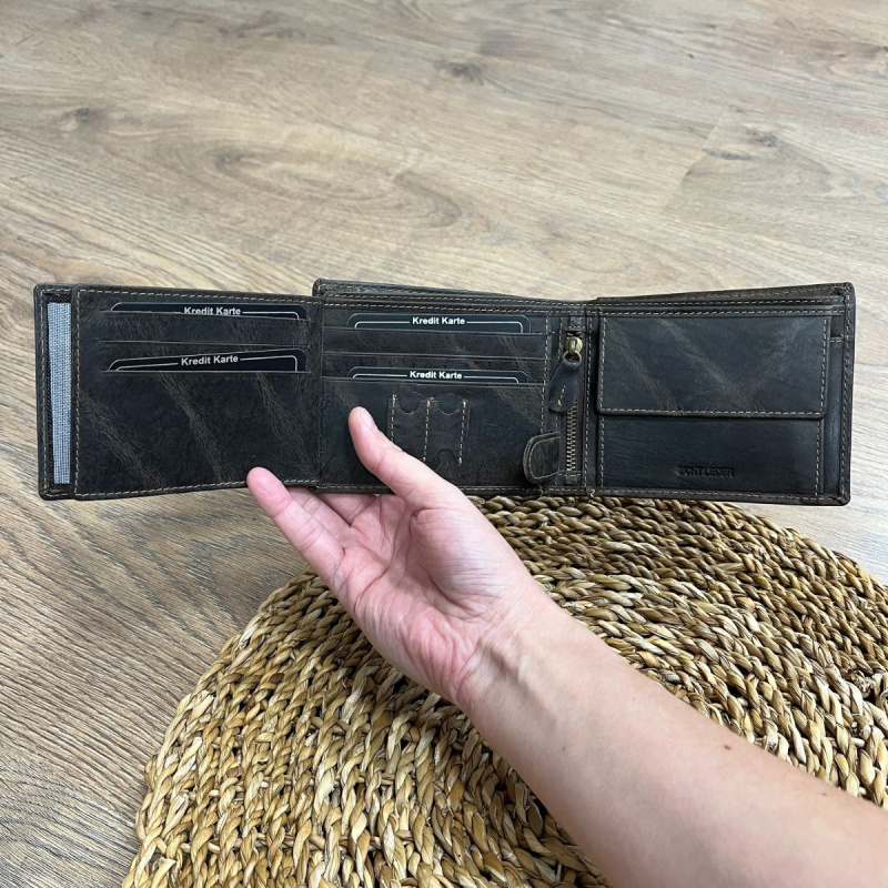 Pánska kožená peňaženka hnedá REMUS