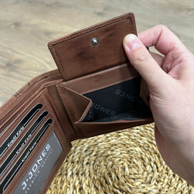 Pánska kožená peňaženka hnedá EDVIN