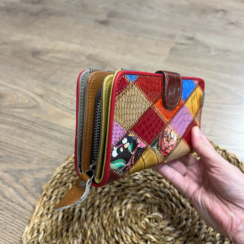 Dámska kožená peňaženka patchwork FATIMA
