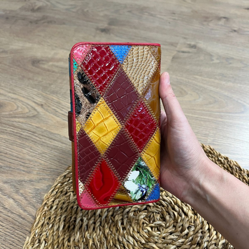 Dámska kožená peňaženka patchwork FATIMA