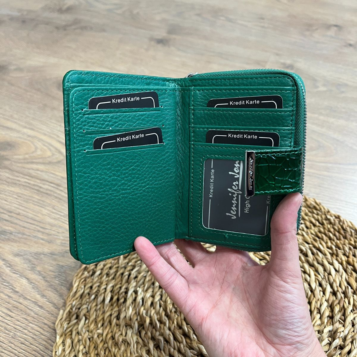 Dámska kožená peňaženka zelená FLAVIA