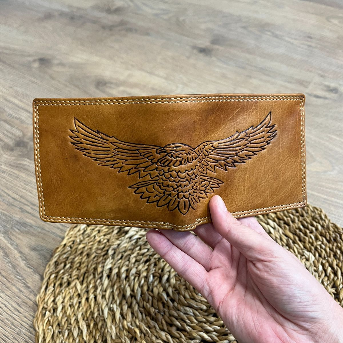 Pánska kožená peňaženka tan SVEN