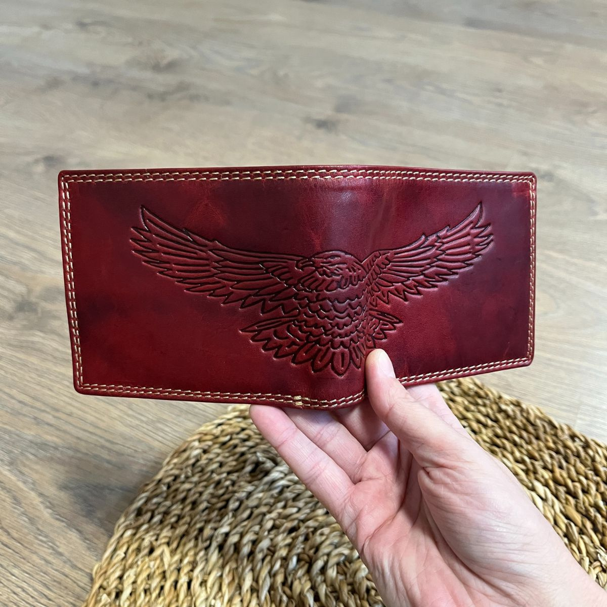 Pánska kožená peňaženka červená SVEN