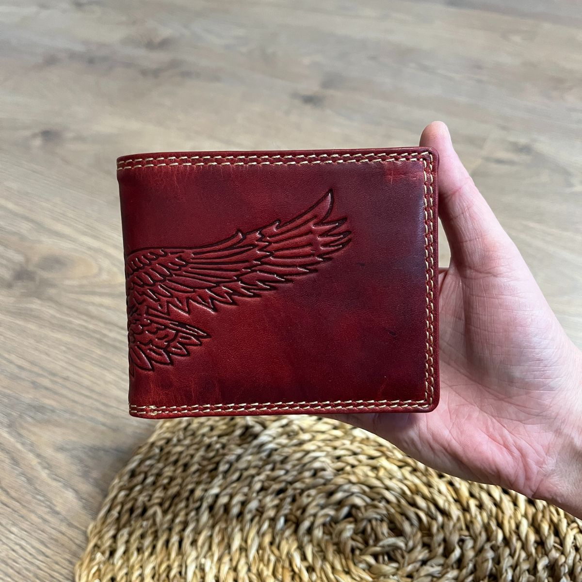 Pánska kožená peňaženka červená SVEN