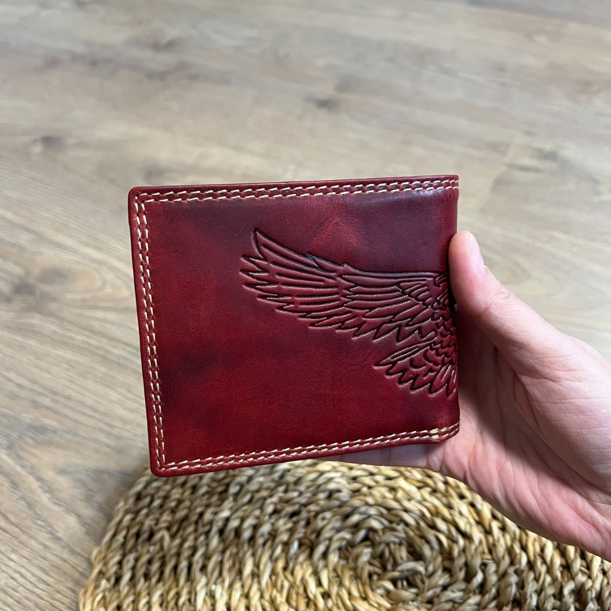 Pánska kožená peňaženka červená SVEN