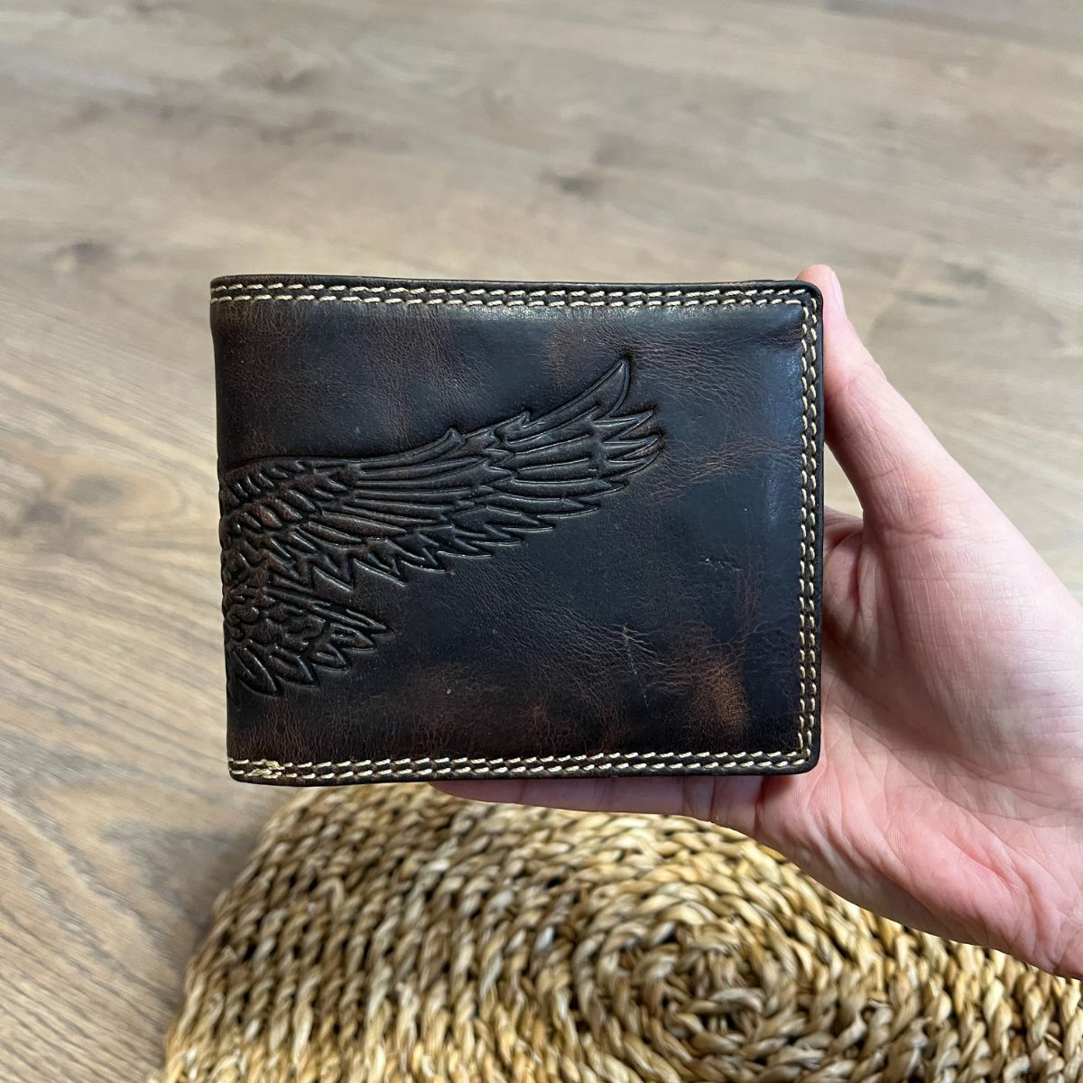 Pánska kožená peňaženka tmavohnedá SVEN