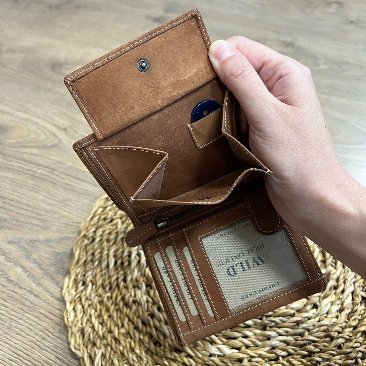 Pánska kožená peňaženka tan TARAS