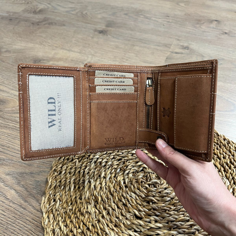 Pánska kožená peňaženka tan TARAS