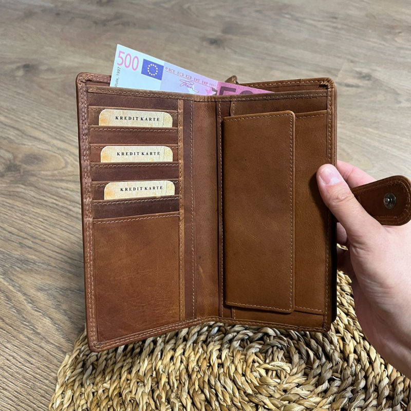 Dámska kožená peňaženka tan XENIA