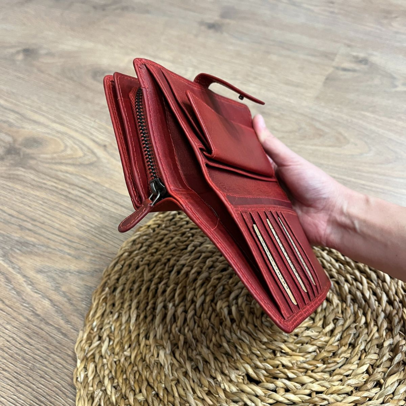 Dámska kožená peňaženka červená XENIA