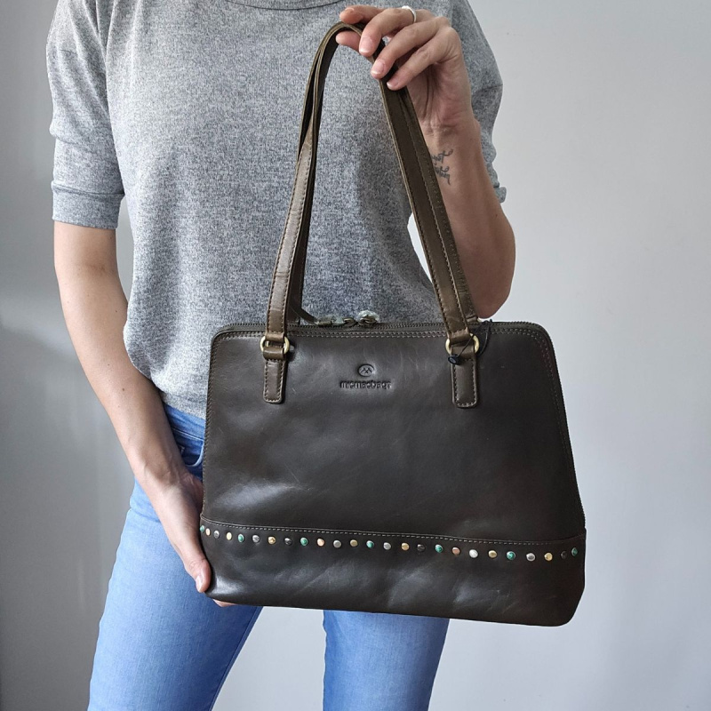 Dámska kožená kabelka olivová Edena