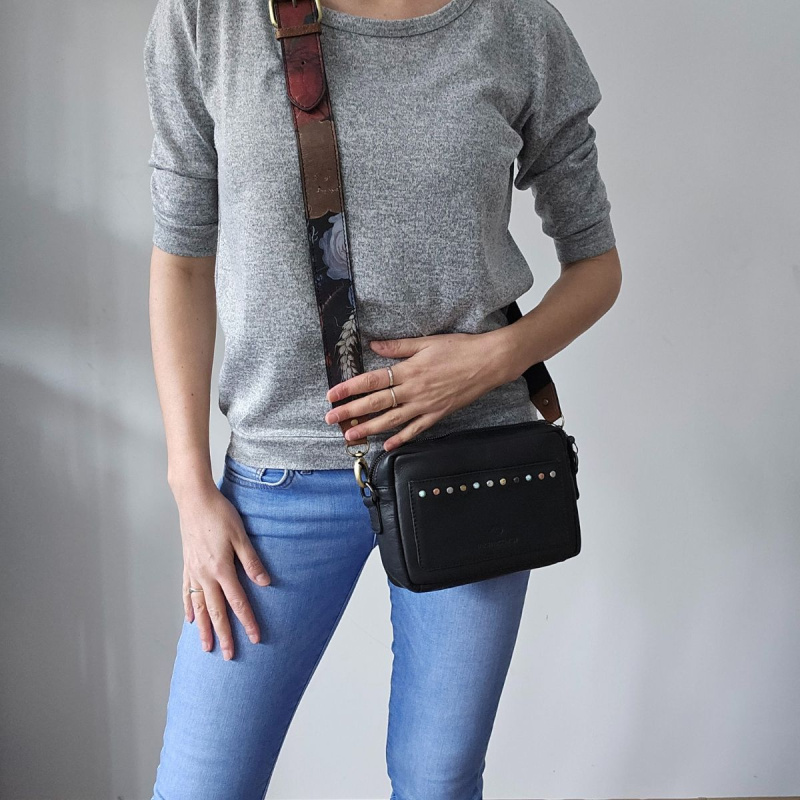 Dámska kožená kabelka čierna Lovella