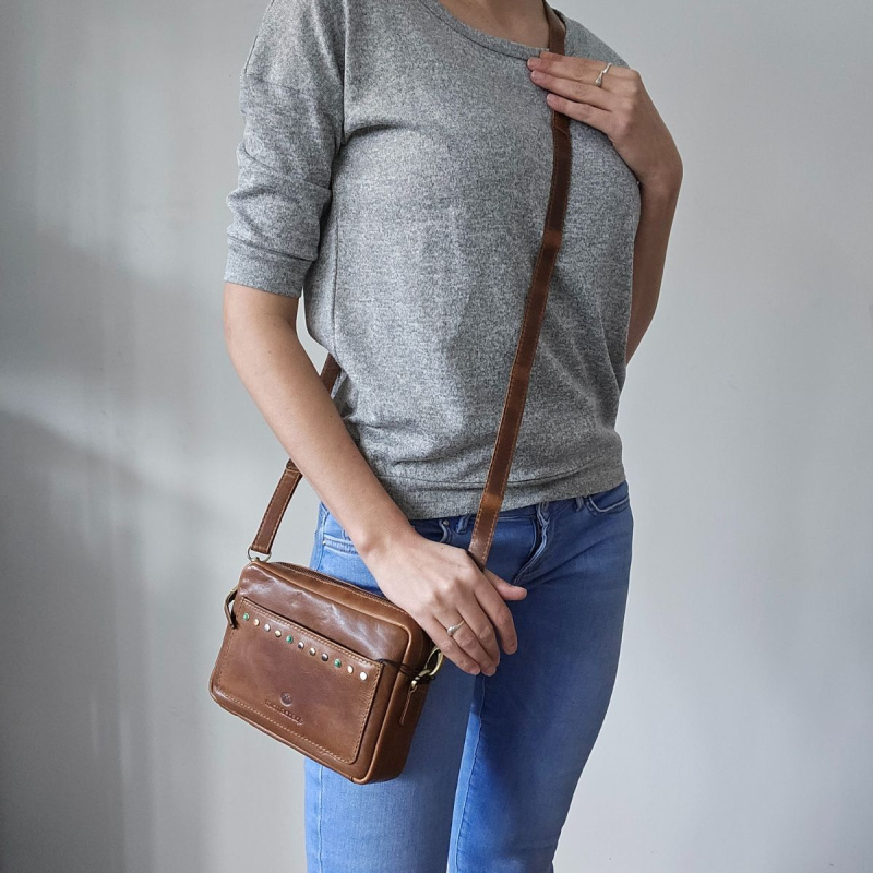 Dámska kožená kabelka piesková Lovella