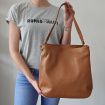 Dámska kožená kabelka camel NADIA