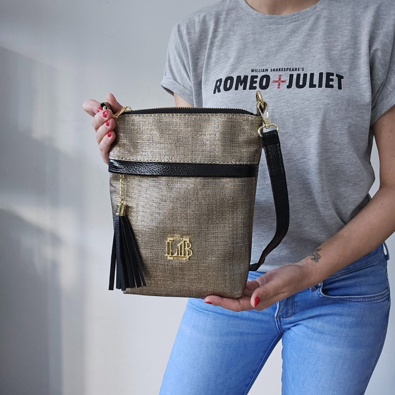 Dámska crossbody kabelka zlatá