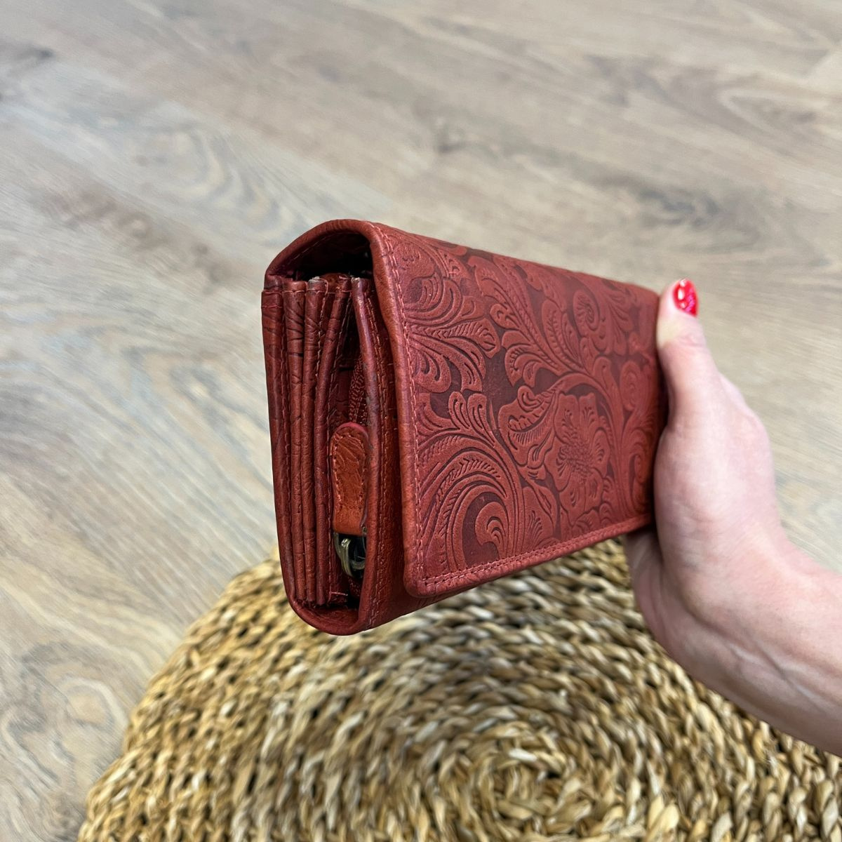 Dámska kožená peňaženka červená ELLIE