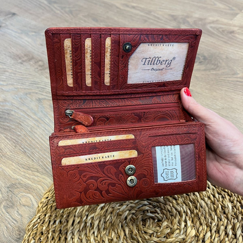 Dámska kožená peňaženka červená ELLIE