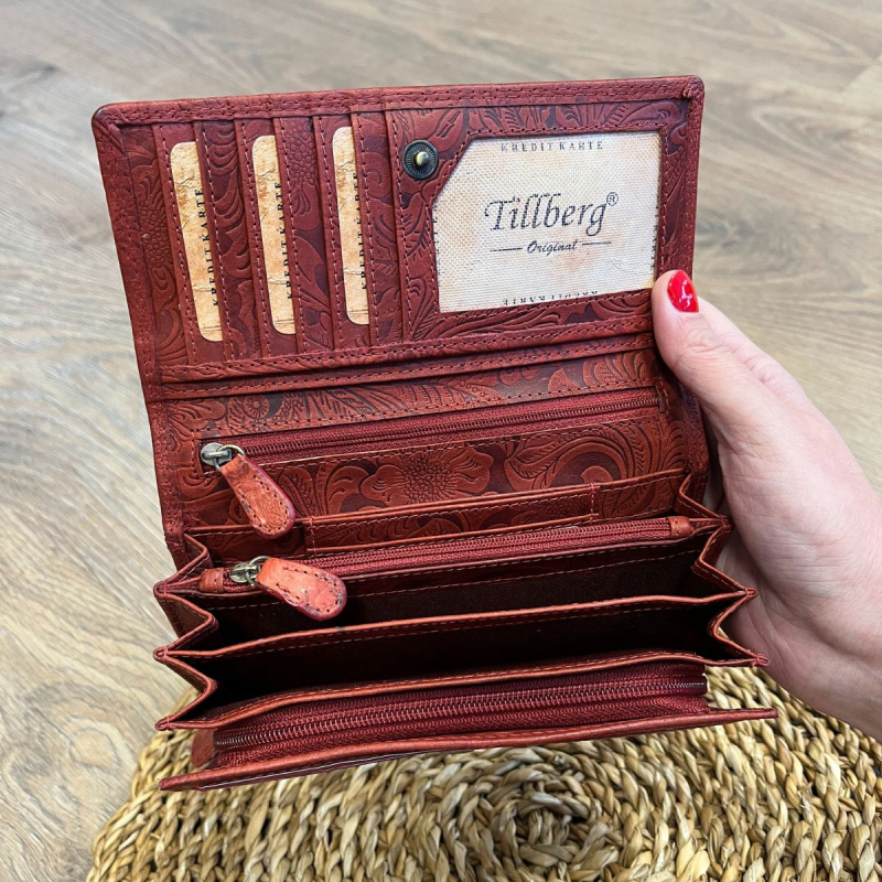 Dámska kožená peňaženka červená ELLIE