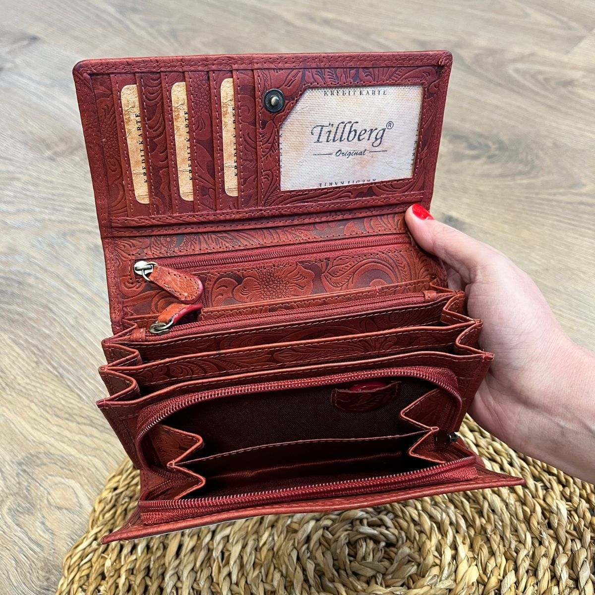 Dámska kožená peňaženka červená ELLIE