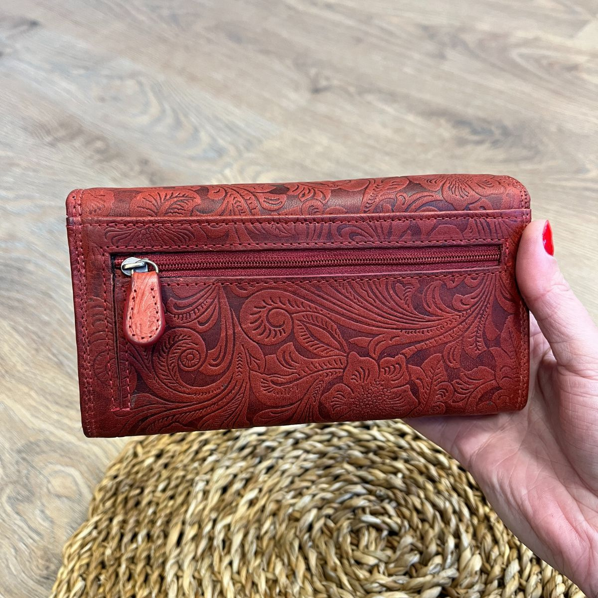 Dámska kožená peňaženka červená ELLIE