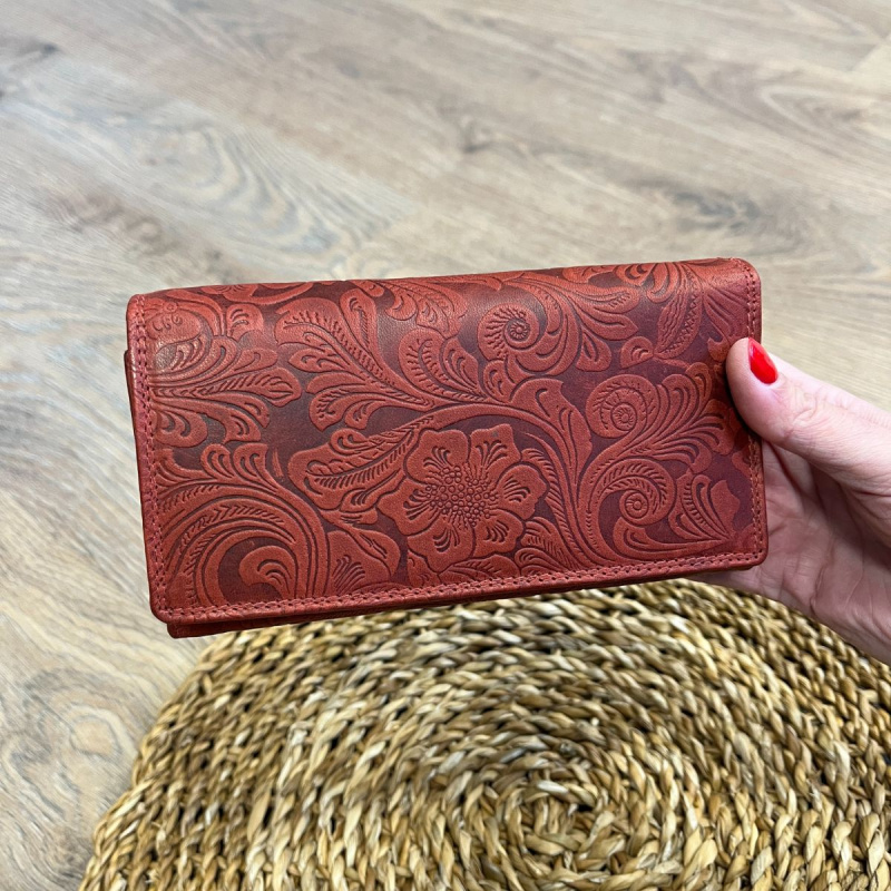 Dámska kožená peňaženka červená ELLIE