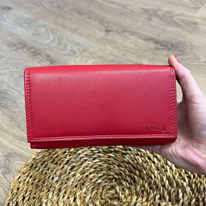 Dámska kožená peňaženka červená EMILY
