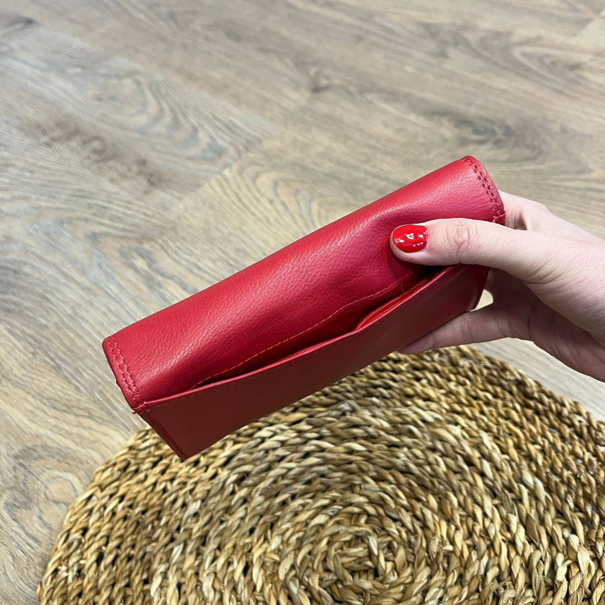 Dámska kožená peňaženka červená EMILY