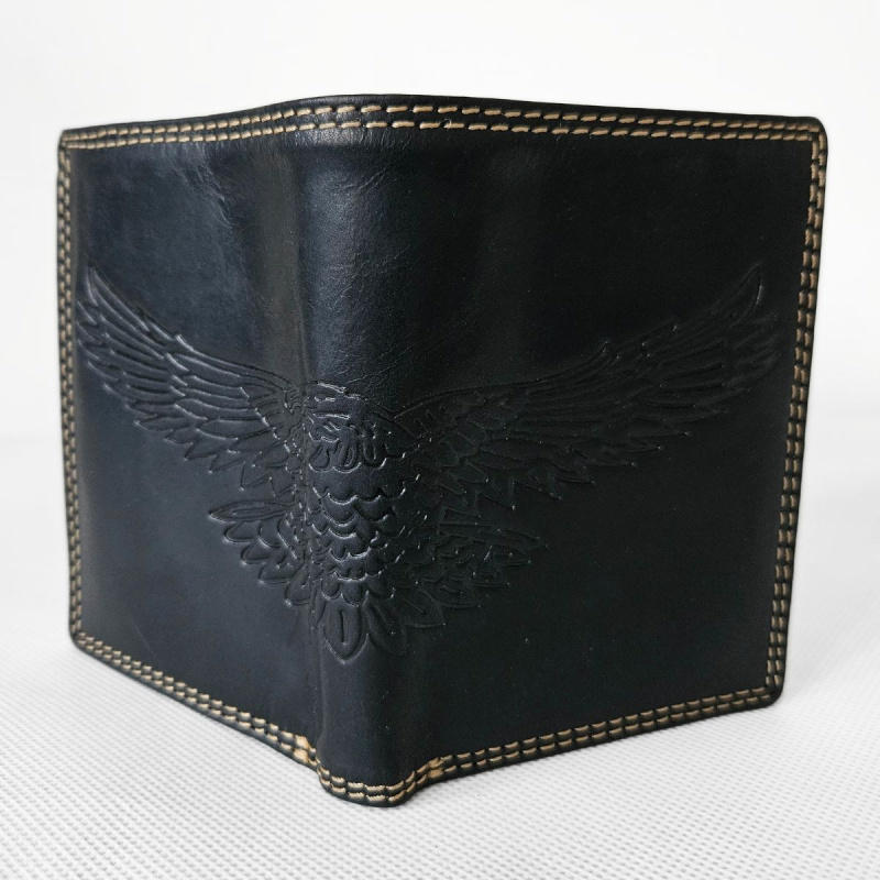 Čierna pánska kožená peňaženka GRANT