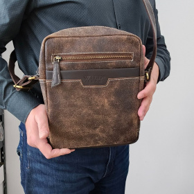 Kožená pánska crossbody taška NUBUK Wild