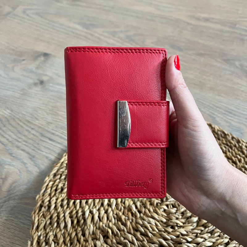 Dámska kožená červená peňaženka DELORA