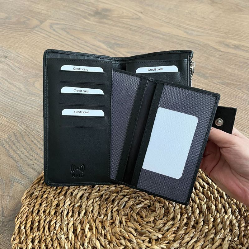 Dámska kožená peňaženka čierna DESIRE