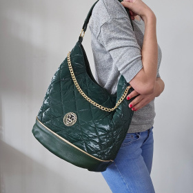 Dámska zelená kabelka na rameno, crossbody