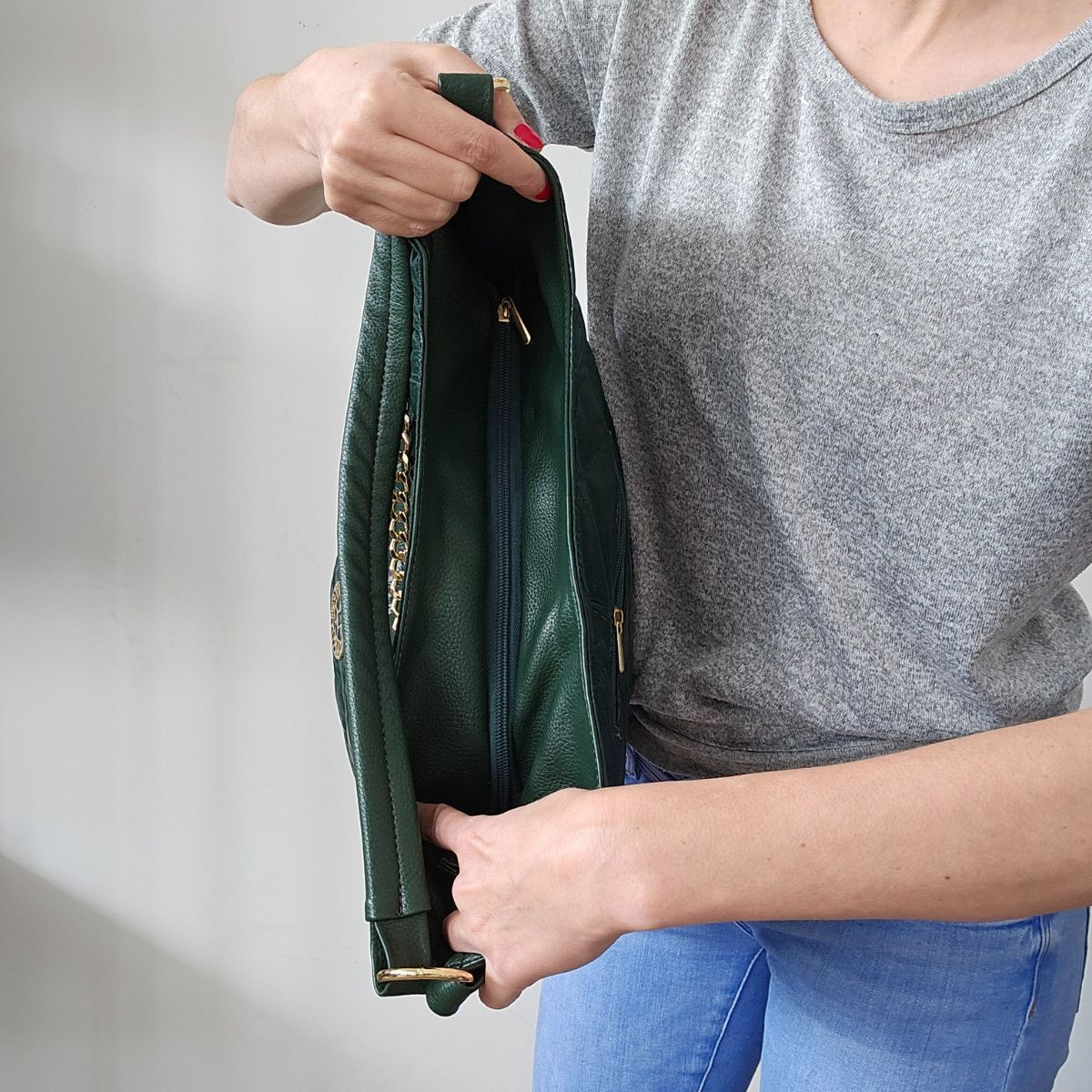 Dámska zelená kabelka na rameno AMADIS