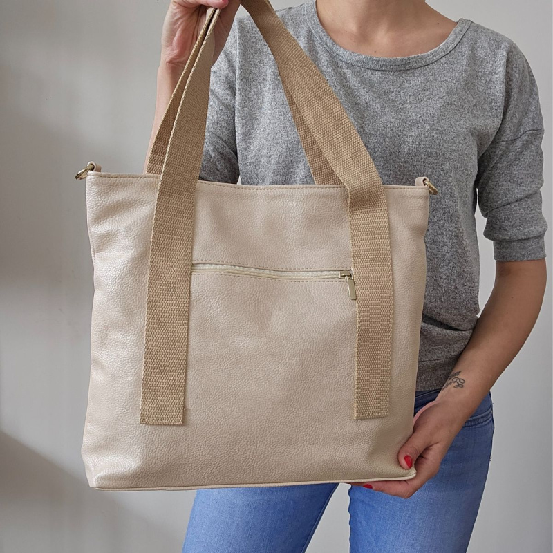 Dámska béžová kabelka FRANCESCA