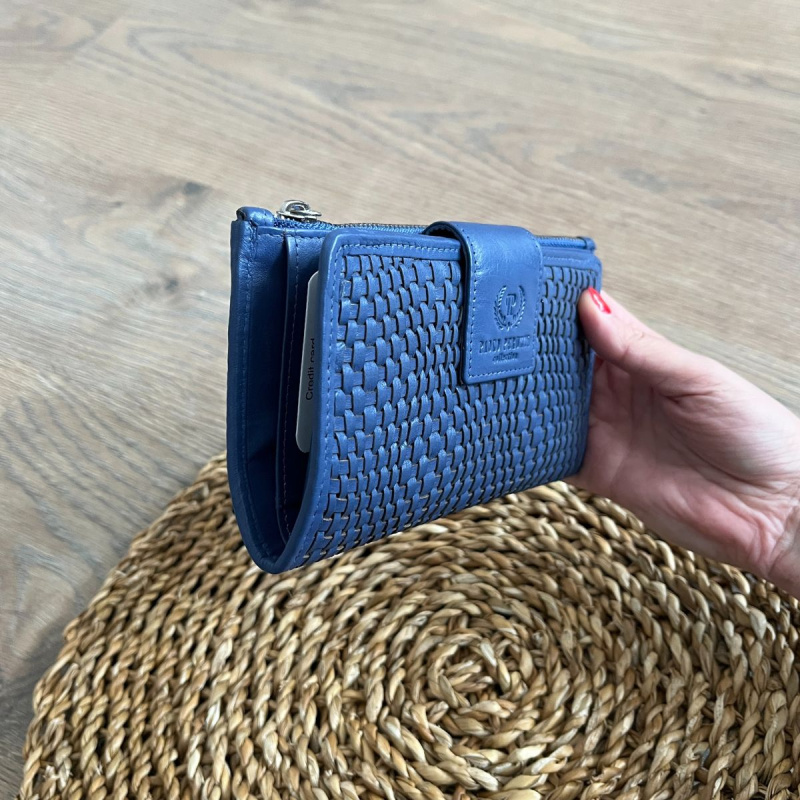 Dámska kožená peňaženka tmavomodrá DESIRE