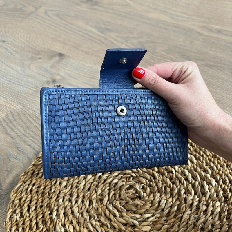 Dámska kožená peňaženka tmavomodrá DESIRE