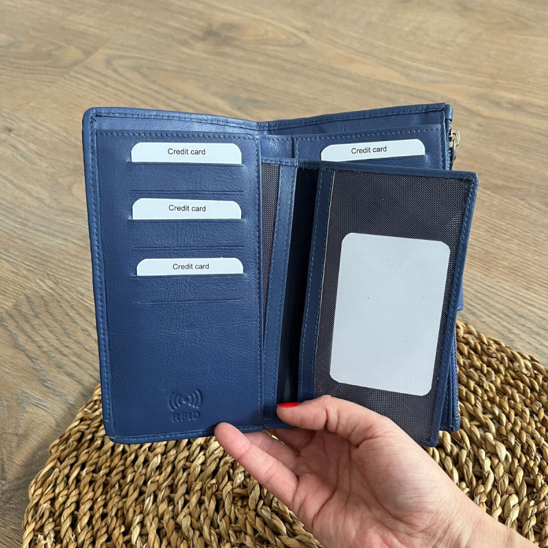 Dámska kožená peňaženka tmavomodrá DESIRE