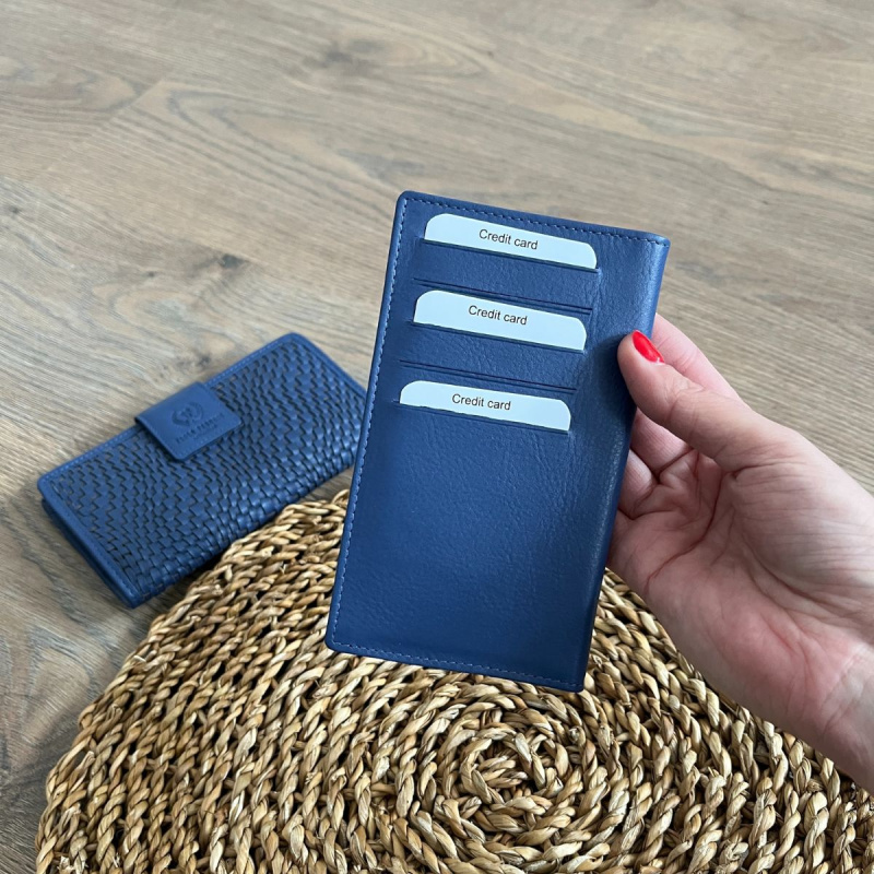 Dámska kožená peňaženka tmavomodrá DESIRE