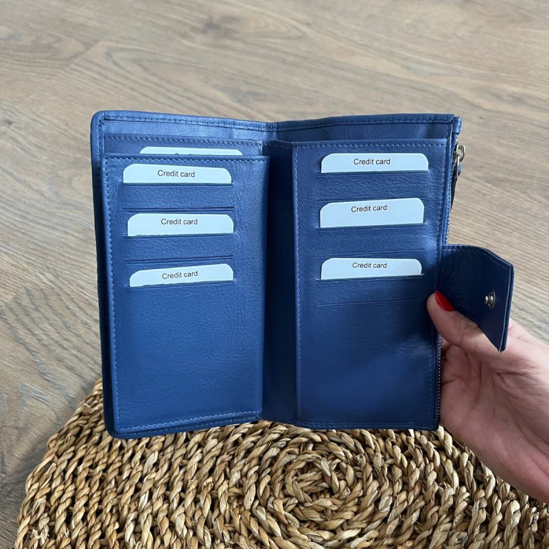 Dámska kožená peňaženka tmavomodrá DESIRE