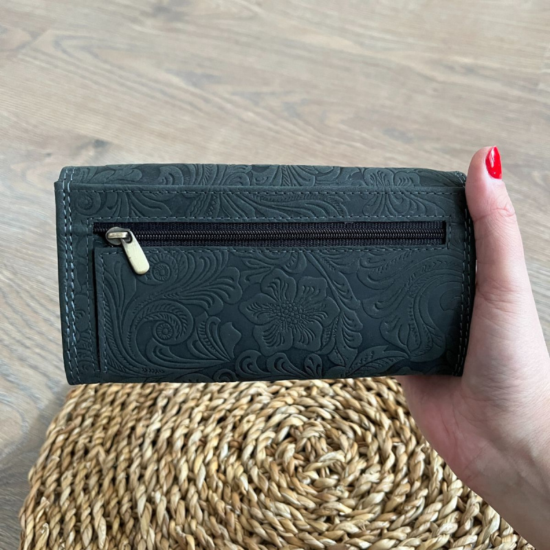 Dámska kožená peňaženka čierna KALEA