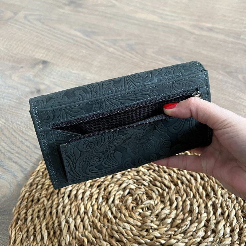 Dámska kožená peňaženka čierna KALEA