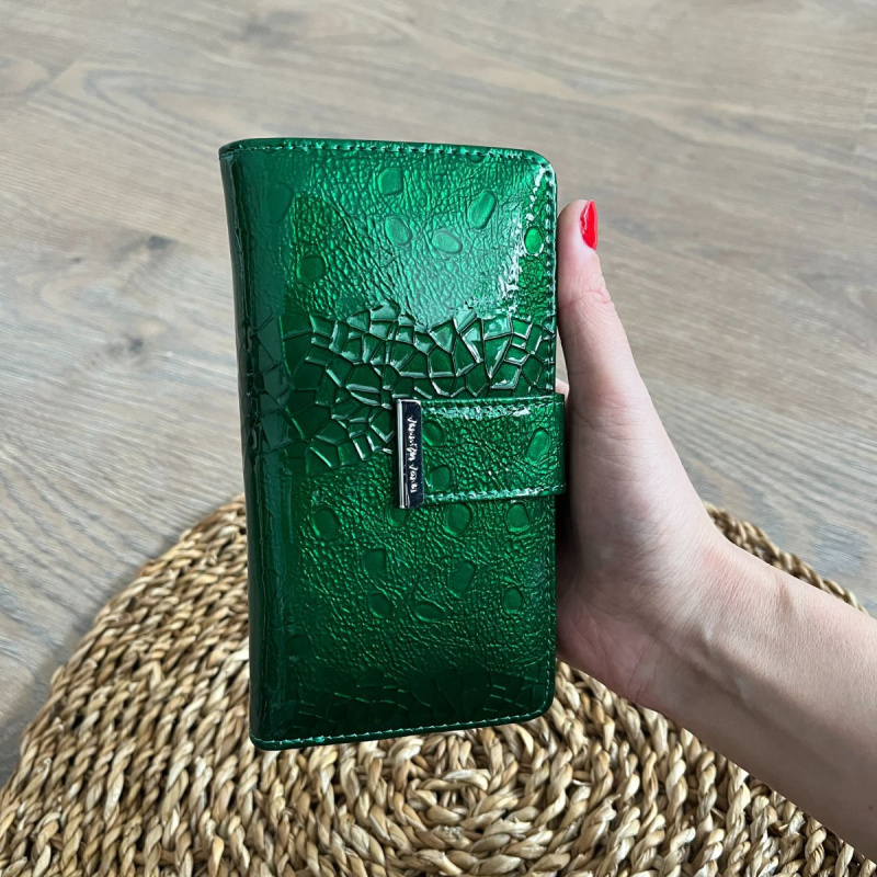 Dámska kožená peňaženka zelená RAVENNA