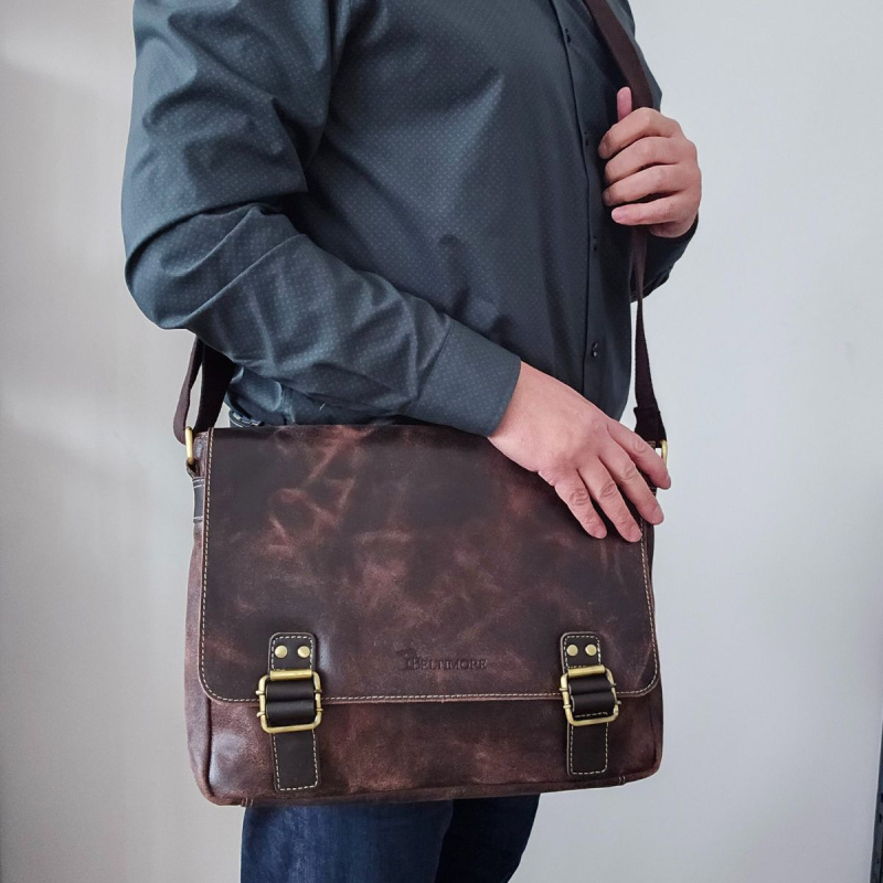 Pánska kožená hnedá taška cez rameno ARDON