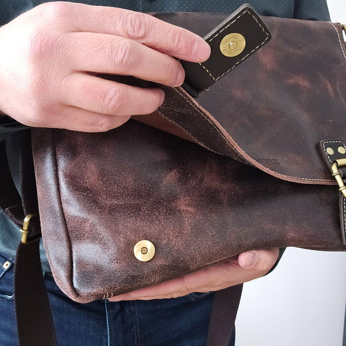 Pánska kožená hnedá taška cez rameno ARDON