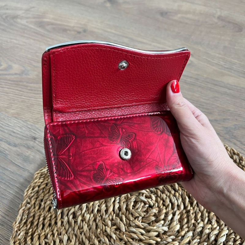 Dámska kožená peňaženka červená LIANA