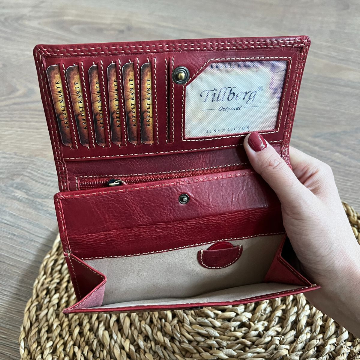 Dámska kožená peňaženka červená BIRGIT