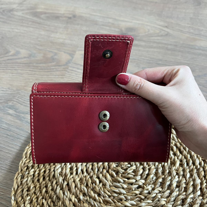 Dámska kožená peňaženka červená BIRGIT