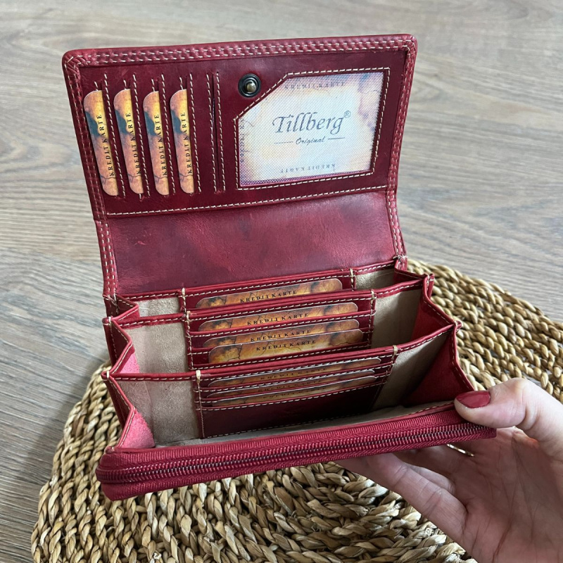 Dámska kožená peňaženka červená IRISA