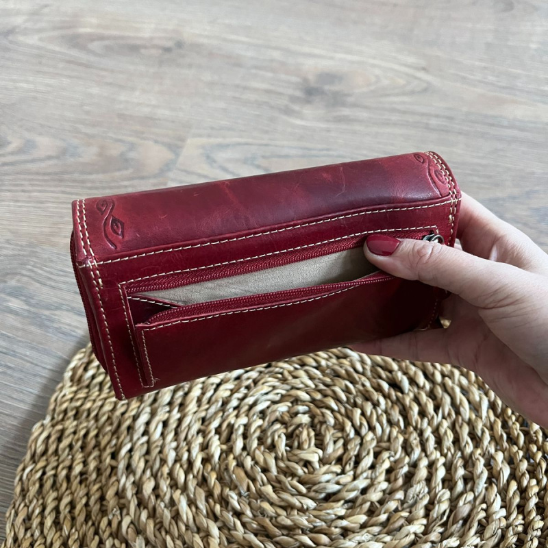 Dámska kožená peňaženka červená IRISA