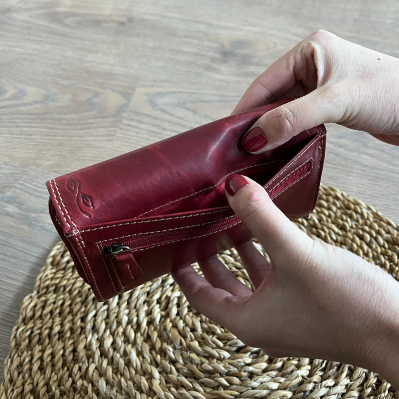 Dámska kožená peňaženka červená IRISA